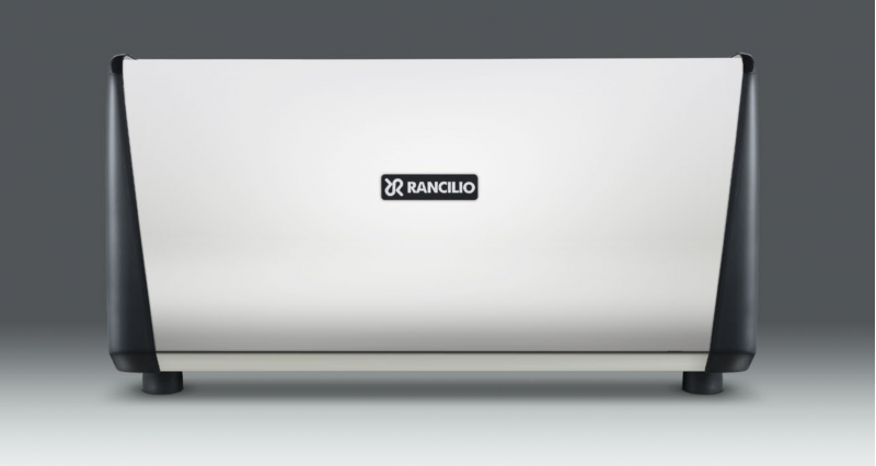 This image is a back panel view of the Rancilio Classe 7 espresso machine in Anthracite Black.